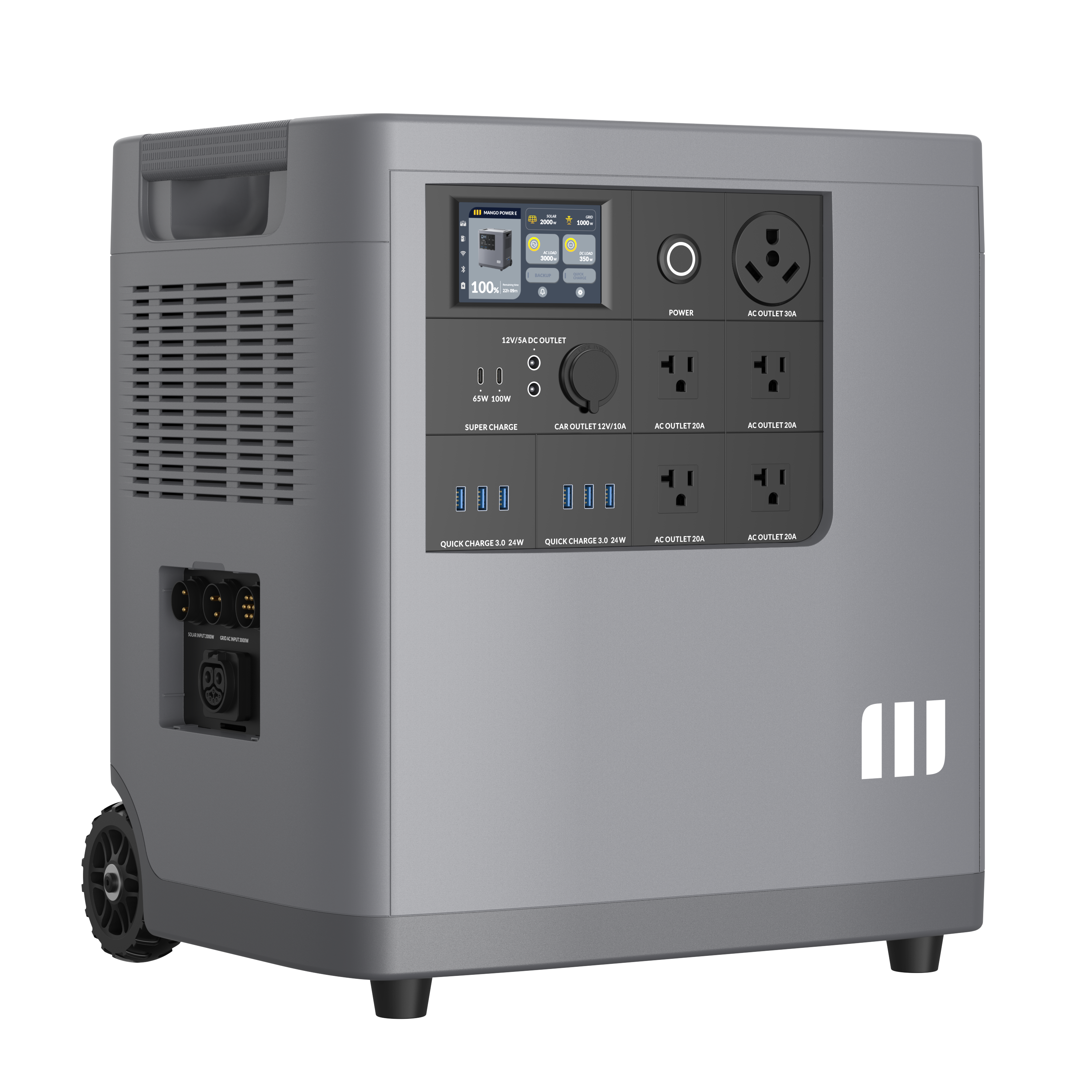 Mango Power E Home Backup and Portable Power Station (3.5kWh Capacity, 3kW Output, 120V)
