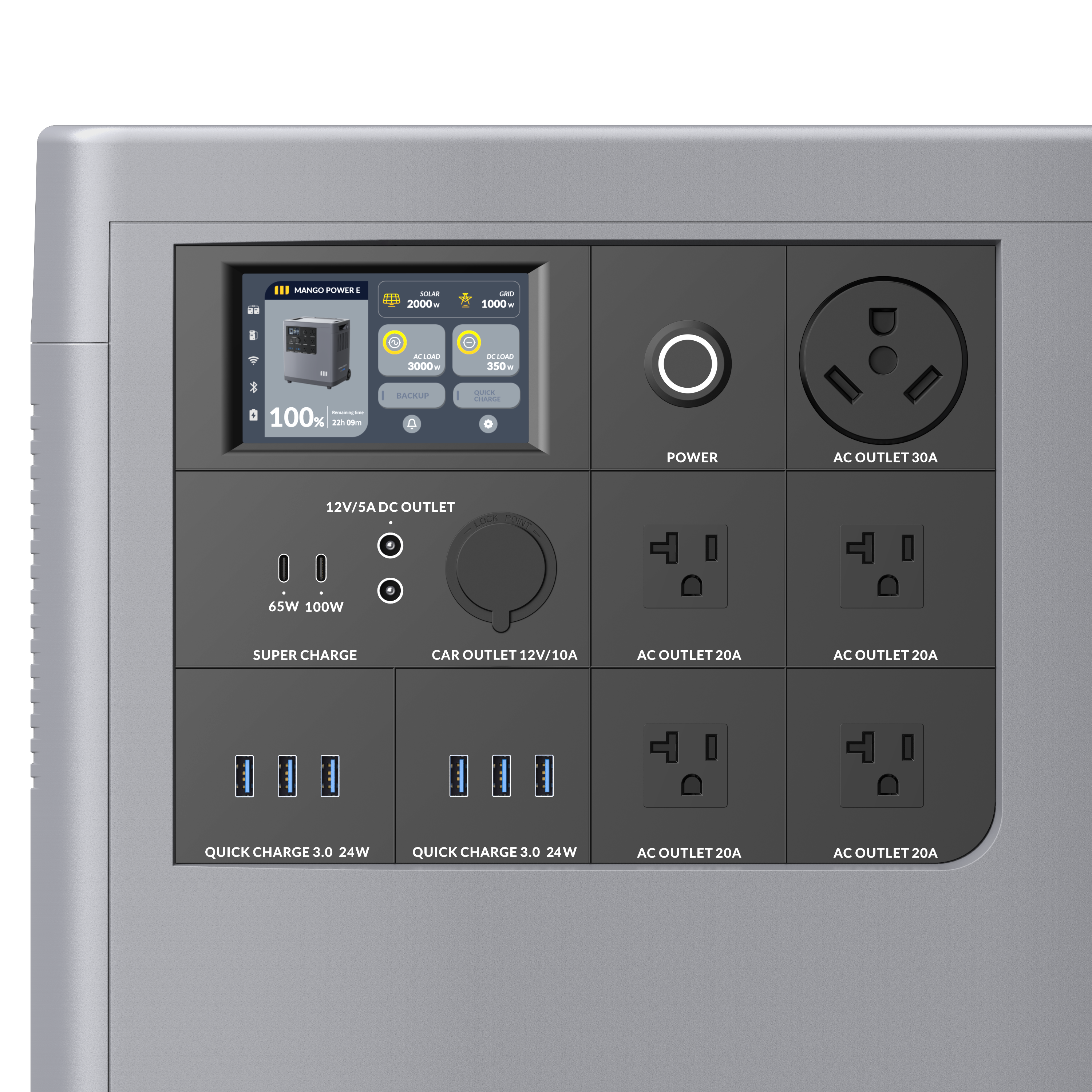 Mango Power E Home Backup and Portable Power Station (3.5kWh Capacity, 3kW Output, 120V)